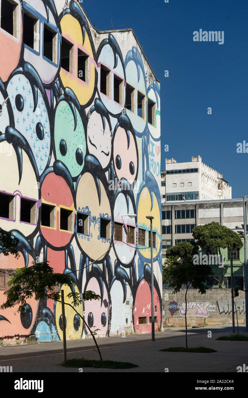 L'art de rue à Rio de Janeiro, Brésil Banque D'Images