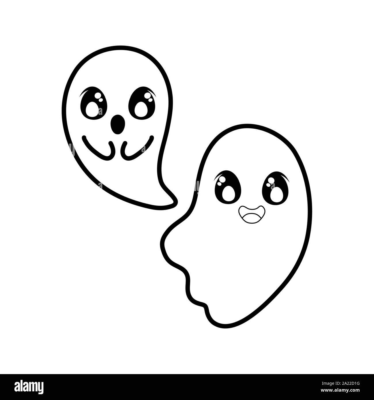 Drôle halloween ghost sur fond blanc vector illustration design Illustration de Vecteur