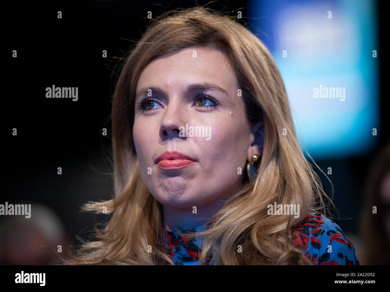 Manchester, UK. Le 30 septembre 2019. Carrie Conservationist Symonds, partenaire de premier ministre Boris Johnson, assiste à la deuxième journée du congrès du parti conservateur à Manchester. © Russell Hart/Alamy Live News. Banque D'Images