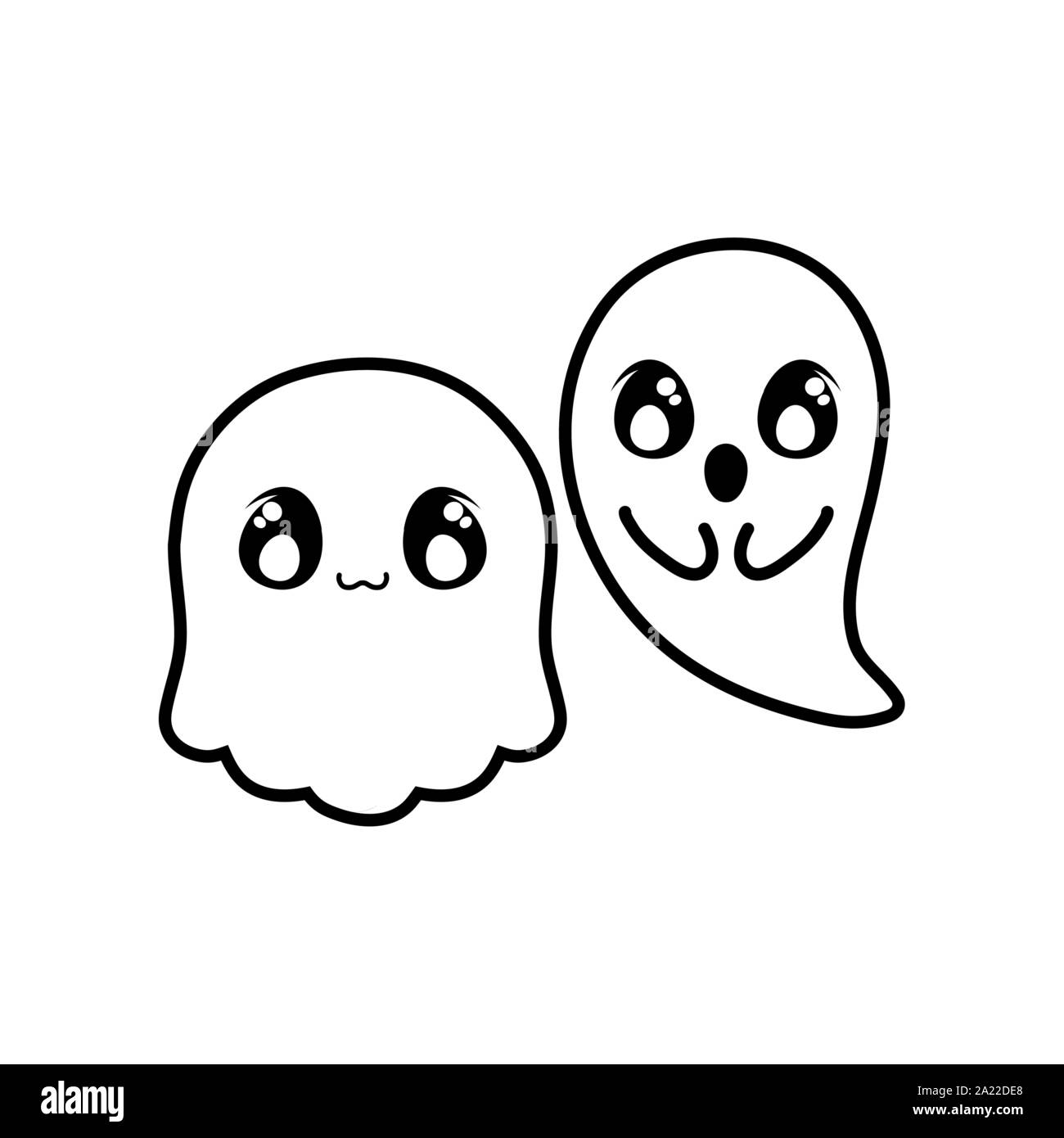 Drôle halloween ghost sur fond blanc vector illustration design Illustration de Vecteur