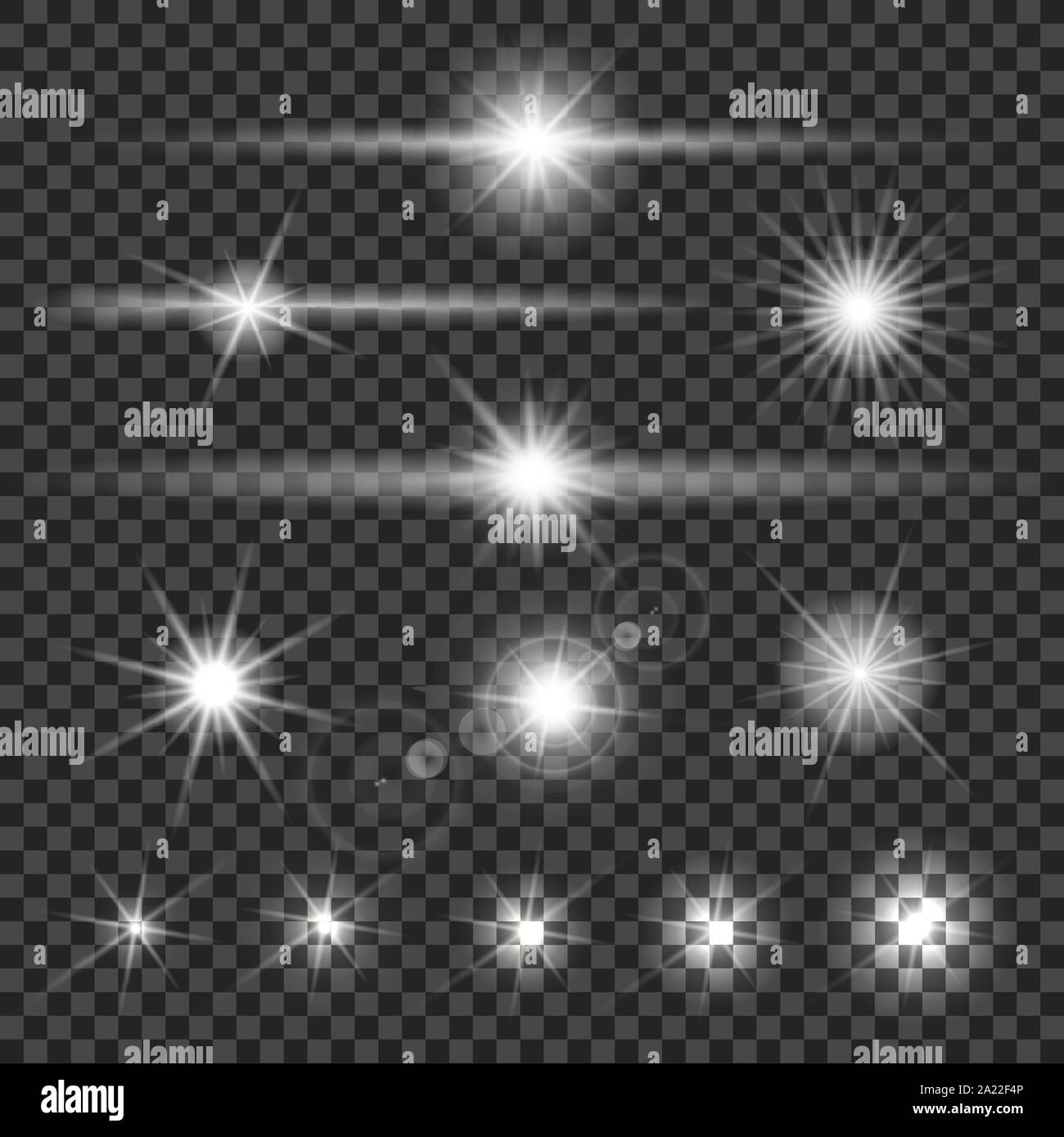 Collection de différents effets de la lumière sur l'arrondi arrière-plan transparent. Vector illustration Illustration de Vecteur