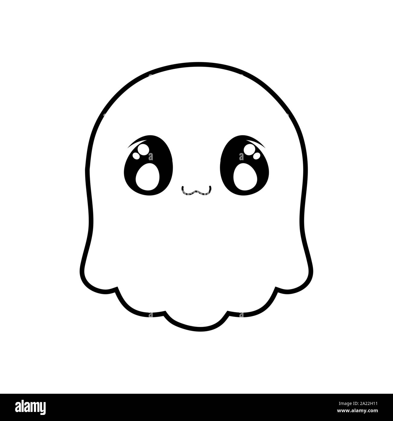 Drôle halloween ghost sur fond blanc vector illustration design Illustration de Vecteur
