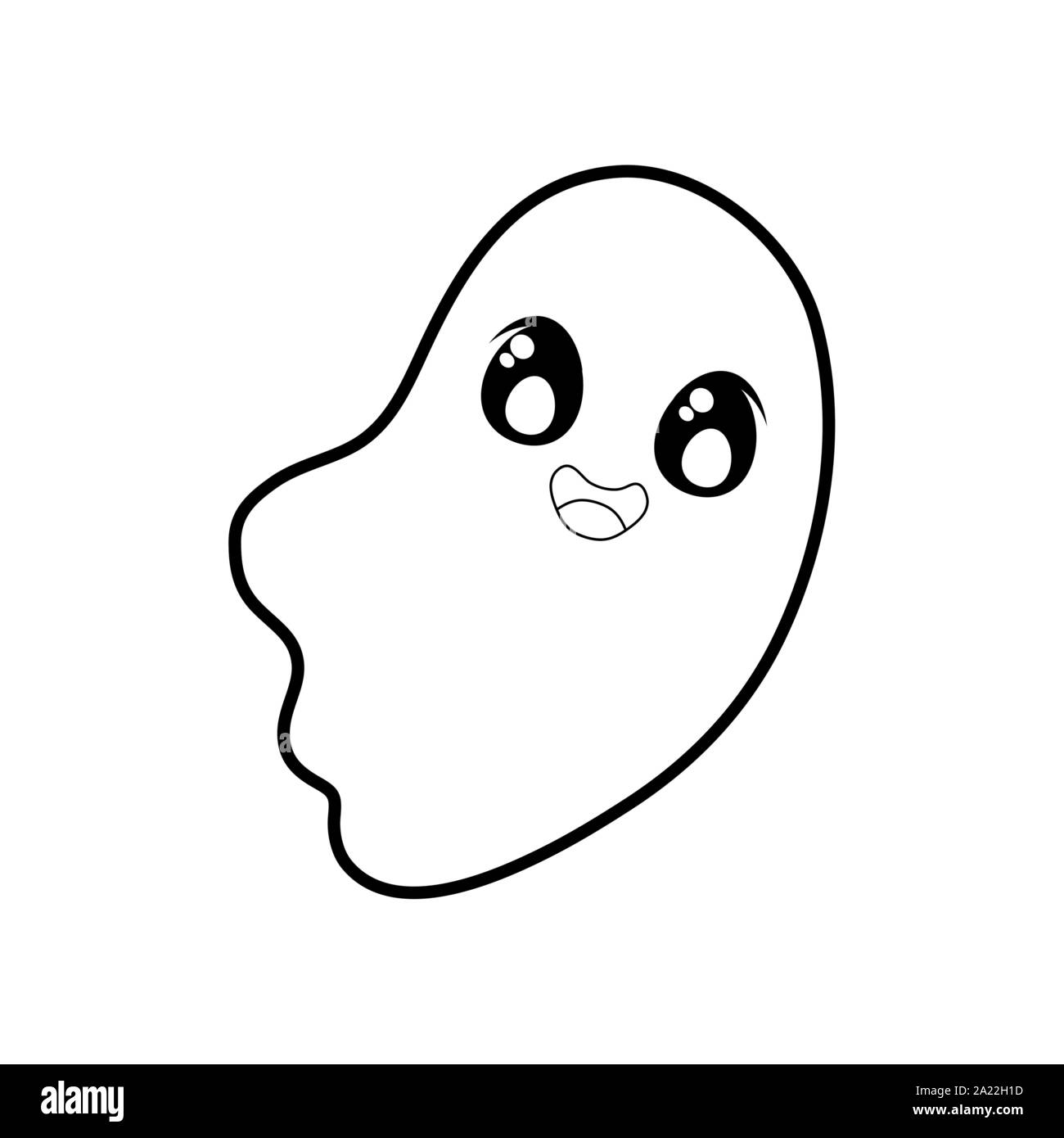 Drôle halloween ghost sur fond blanc vector illustration design Illustration de Vecteur