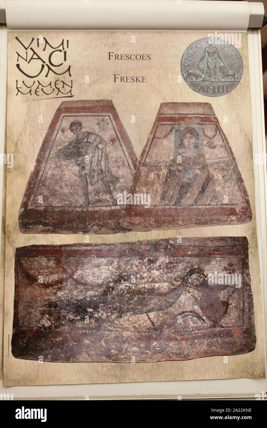 Illustration de Viminacium AN (Viminatium) fresques anciennes, Kostolac, Branichevo, District de la Serbie. Banque D'Images