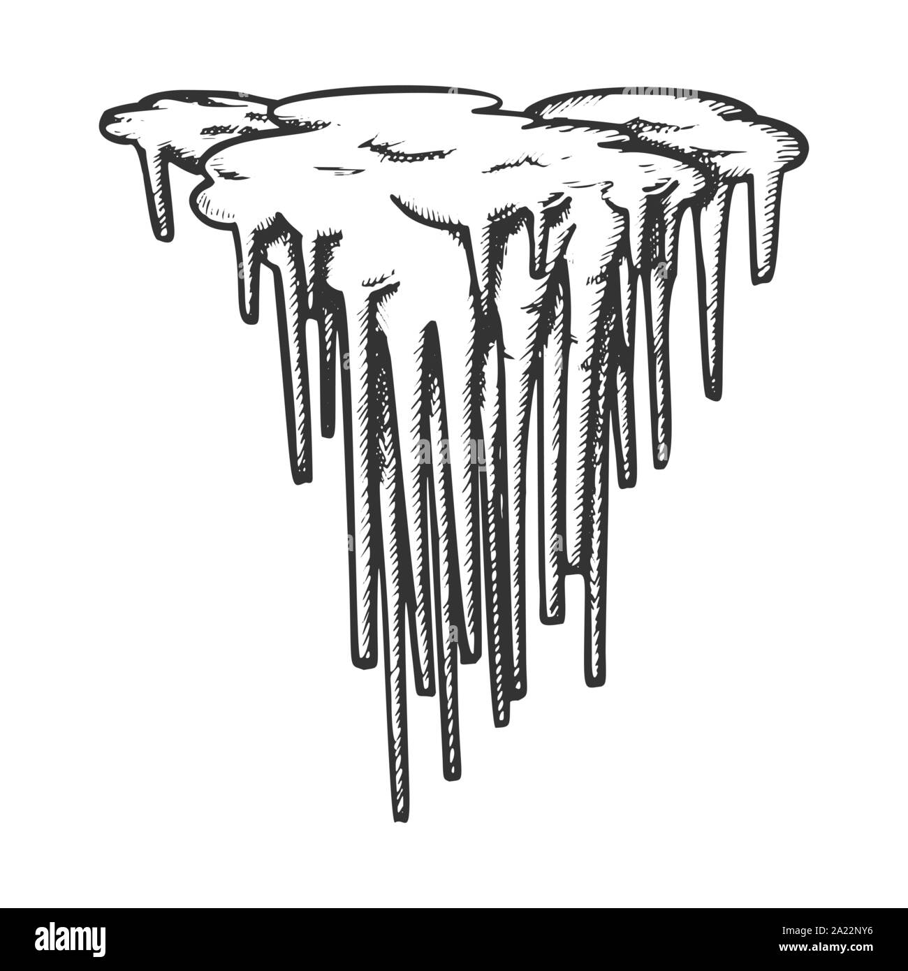 Stalactite forme décorative vecteur Monochrome Illustration de Vecteur