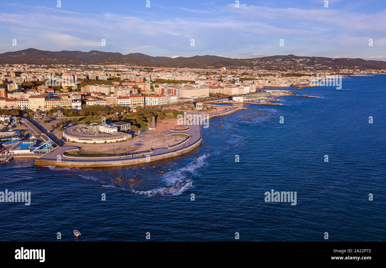 Port de Livourne en Italie, la Toscane. Banque D'Images