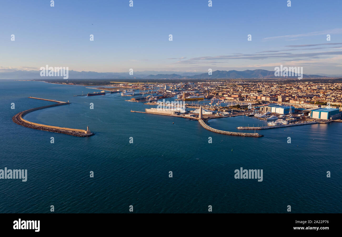 Port de Livourne en Italie, la Toscane. Banque D'Images