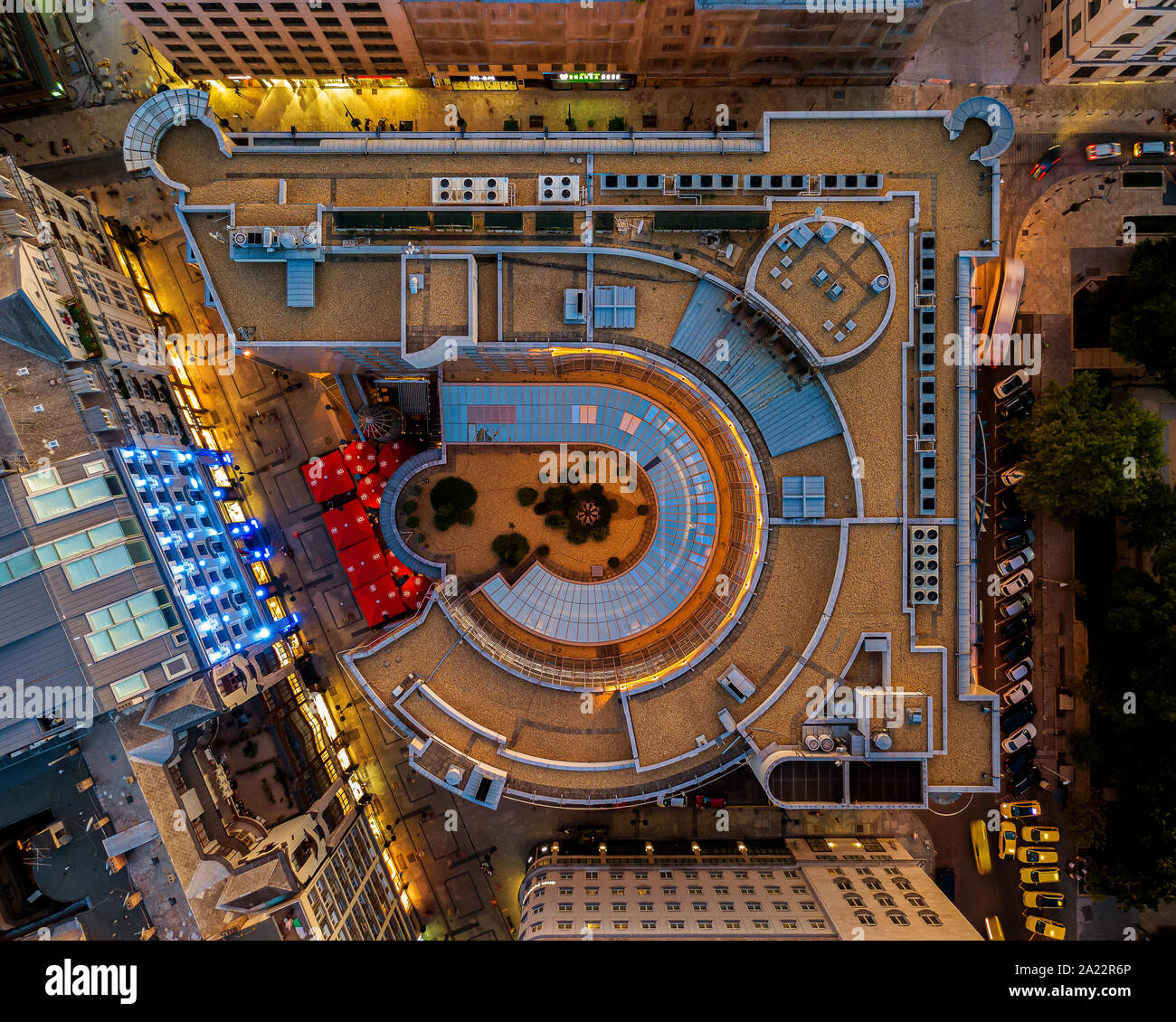 Hôtel Kempinski à partir de la vue. C'est un Kempinski Hotel dans le centre de Budapest. Banque D'Images