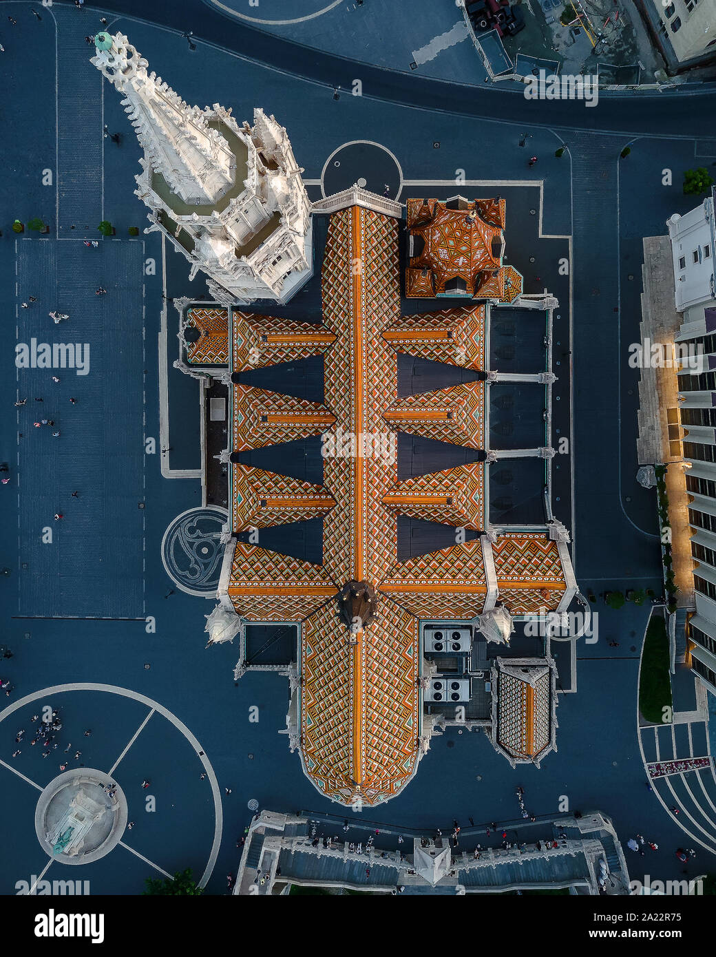 L'architecture, bastion, Bell, bleu, Buda, Budapest, le château, la cathédrale, l'église catholique, la culture, les nuages, l', Dome, Europe, European, extérieur, pêcheur, Banque D'Images