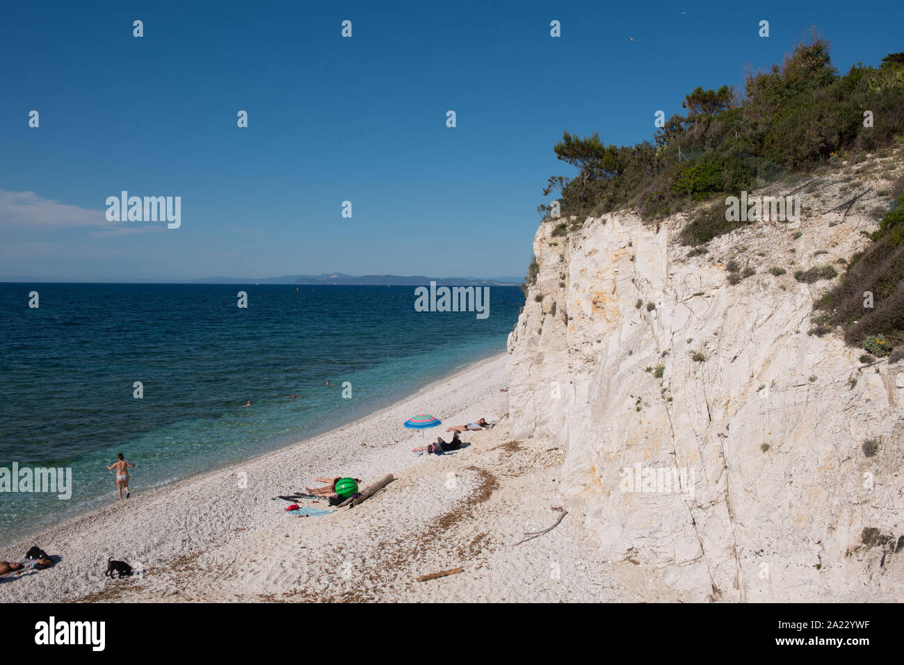 La plage de Capo Bianco Banque D'Images