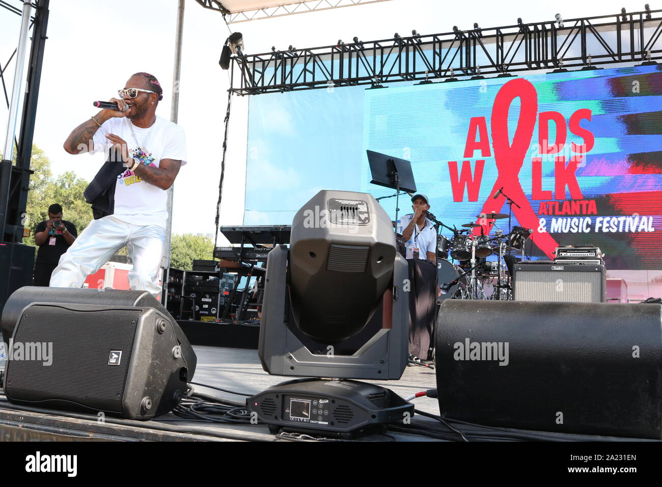 ATLANTA, GÉORGIE - 29 SEPTEMBRE 2019 Eric Bellinger effectue à la marche & Music Festival à Piedmont Park, le 29 septembre 2019 à Atlanta, Géorgie. Crédit photo : Walik Goshorn/Mediapunch Banque D'Images