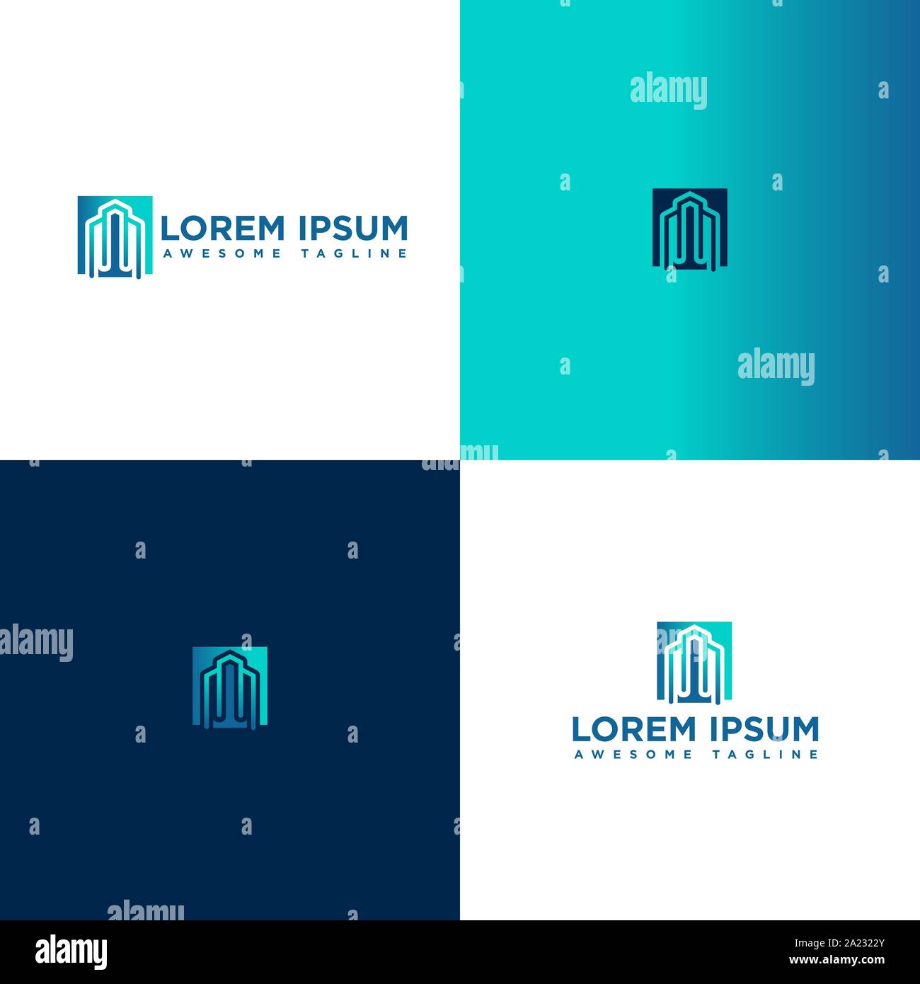 Logo d'entreprise de l'Immobilier, Construction de modèles, de développement et de construction de vecteur Eps Logo Design de luxe avec 10 couleurs bleu Illustration de Vecteur