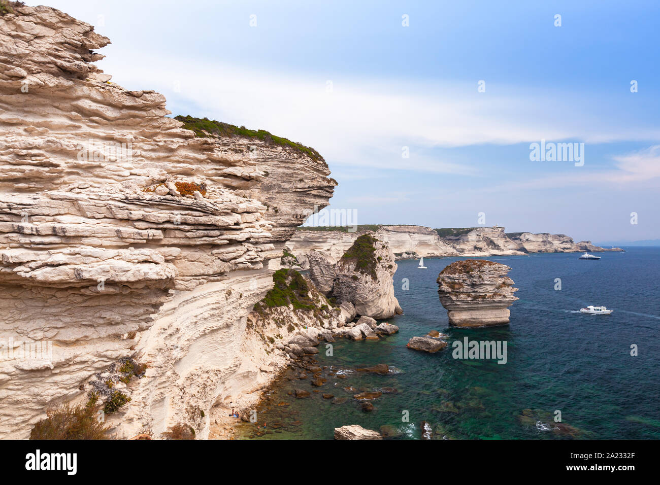 Paysage côtier de Bonifacio. L'île de Corse à jour d'été, France Banque D'Images