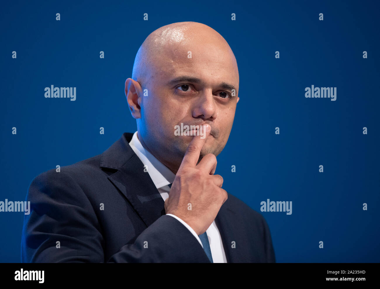 Manchester, UK. Sep 30, 2019. Sajid Javid, chancelier de l'Échiquier et MP pour Bromsgrove parle lors de la deuxième journée du congrès du parti conservateur à Manchester. Credit : Russell Hart/Alamy Live News Banque D'Images