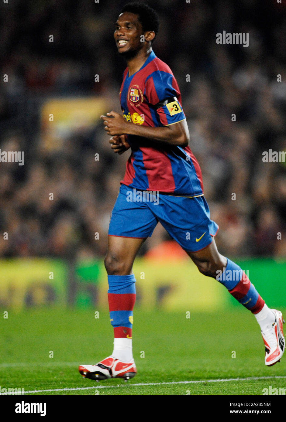 Le stade Camp Nou Barcelone, Espagne 24.02.2008 Football : Primera Division espagnole, le FC Barcelone (BCN) vs Levante UD (LVN) 5:1, Samuel Eto'o (BCN) Banque D'Images