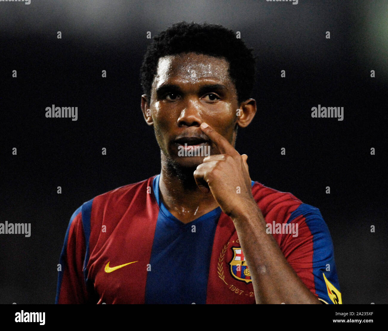 Le stade Camp Nou Barcelone, Espagne 24.02.2008 Football : Primera Division espagnole, le FC Barcelone (BCN) vs Levante UD (LVN) 5:1, Samuel Eto'o (BCN) Banque D'Images