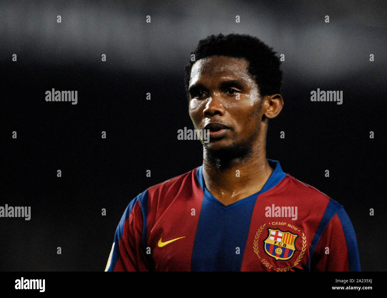 Le stade Camp Nou Barcelone, Espagne 24.02.2008 Football : Primera Division espagnole, le FC Barcelone (BCN) vs Levante UD (LVN) 5:1, Samuel Eto'o (BCN) Banque D'Images