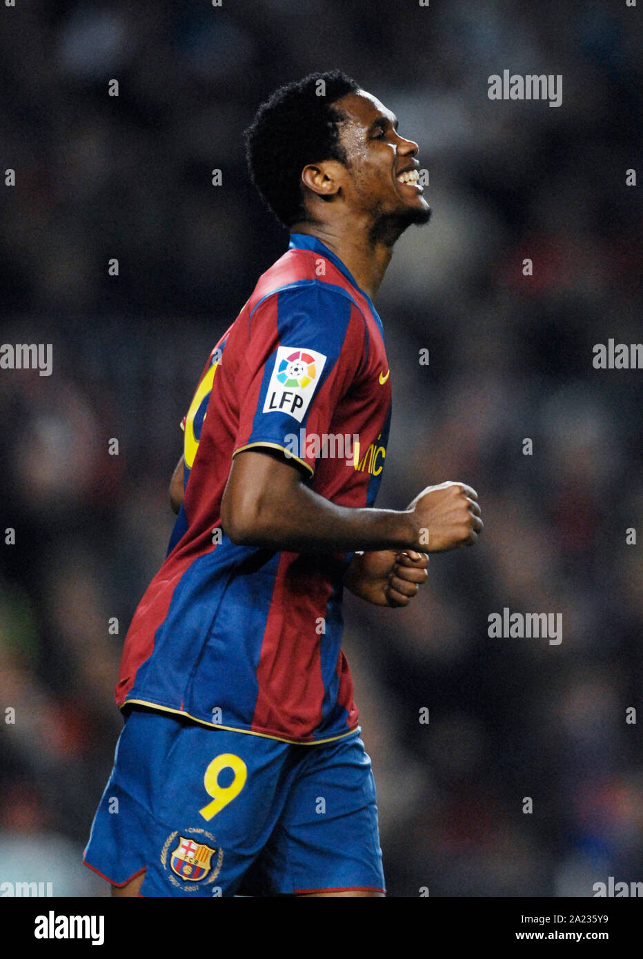 Le stade Camp Nou Barcelone, Espagne 24.02.2008 Football : Primera Division espagnole, le FC Barcelone (BCN) vs Levante UD (LVN) 5:1, Samuel Eto'o (BCN) Banque D'Images