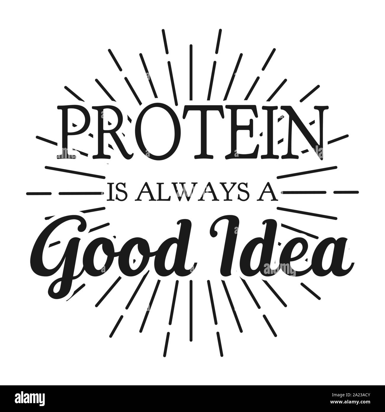 La protéine est toujours une bonne idée. Bannière cadre carré pour la décoration et l'oranemet. La Communication pour les clients. Vector illustration. Illustration de Vecteur