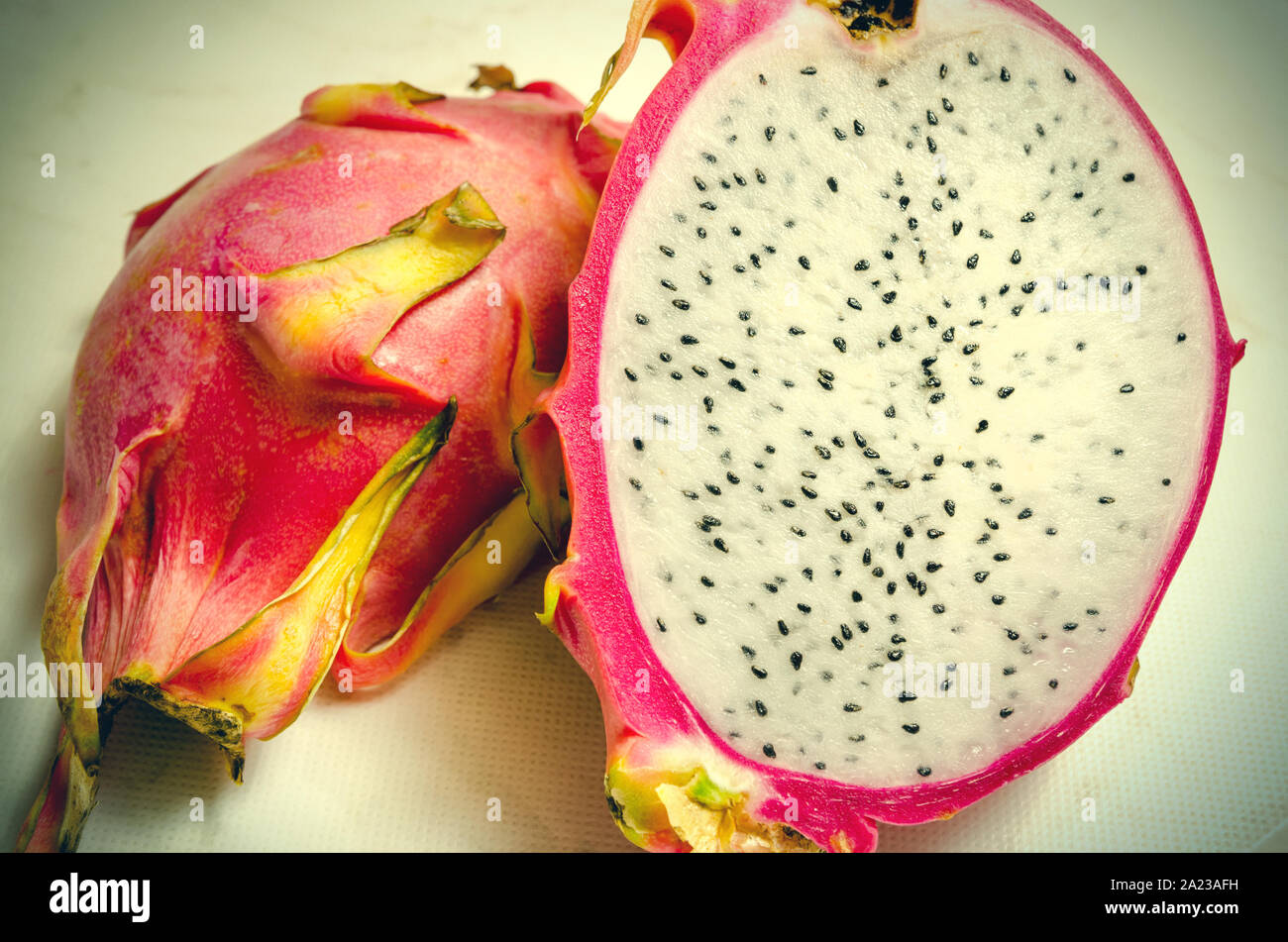 Dragon fruit tropical exotique closeup Banque D'Images