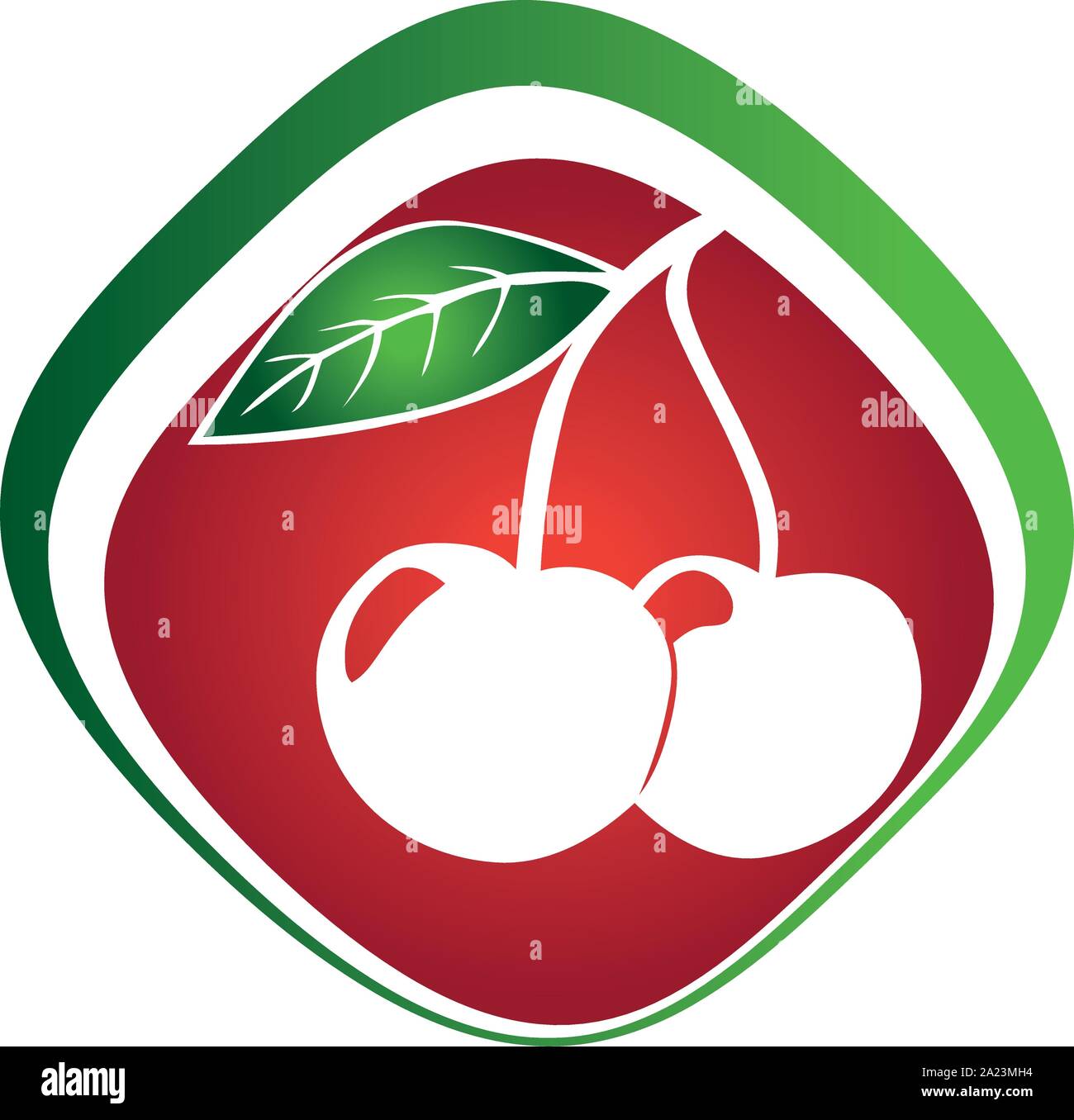 Les cerises, les fruits, le logo Illustration de Vecteur