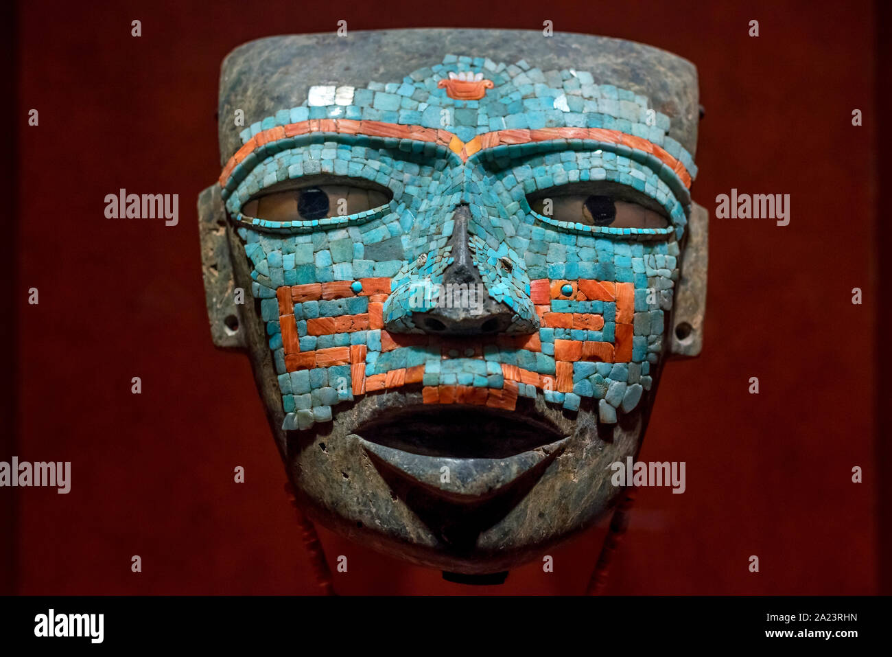 24 juillet 2019 : masque aztèque couverte de jade au Musée National  d'anthropologie. La ville de Mexico Photo Stock - Alamy