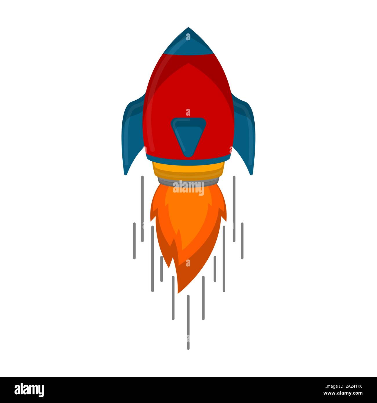 Décollage de fusée d'image sur un fond blanc - Vector Illustration de Vecteur