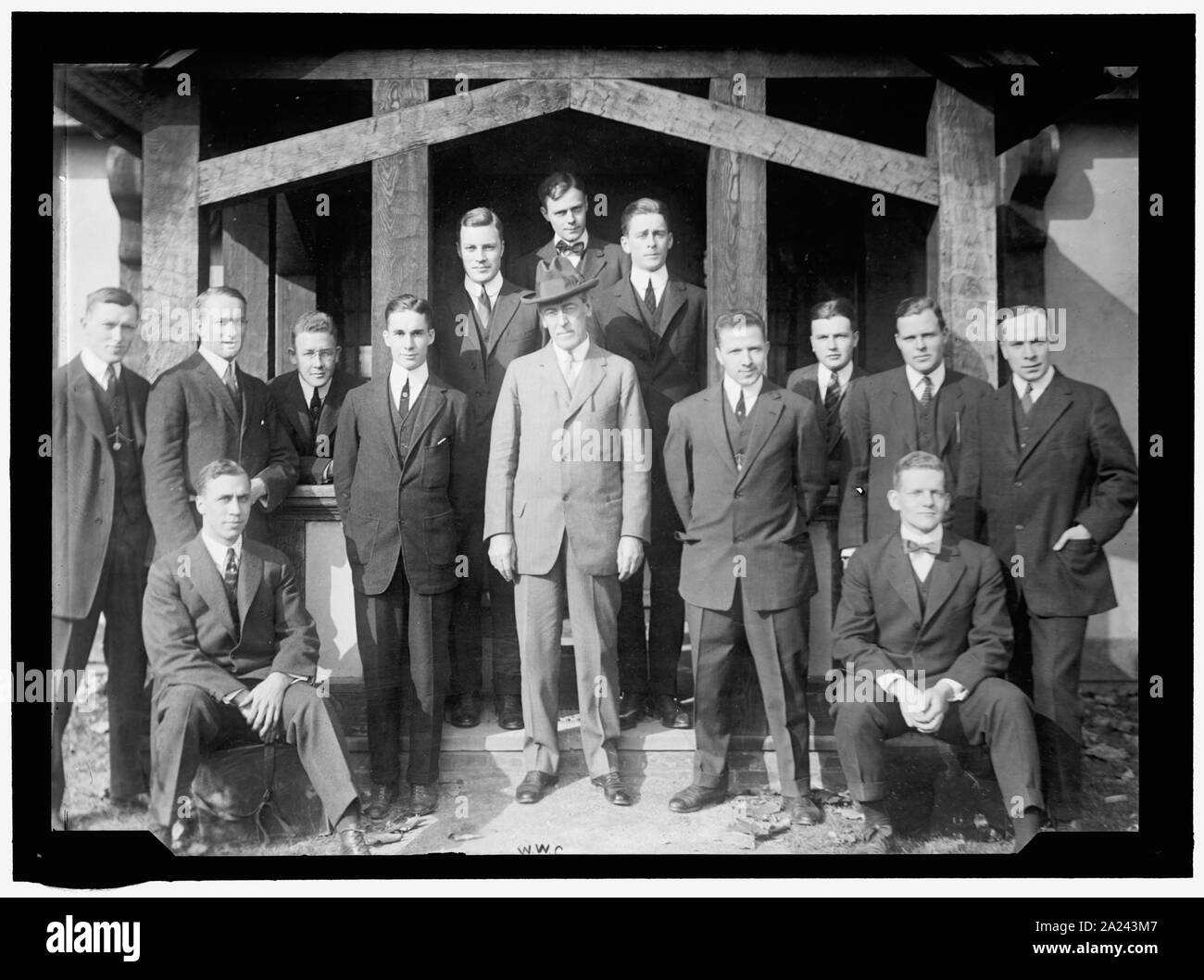 Les étudiants de l'université de Princeton avec Woodrow Wilson Banque D'Images