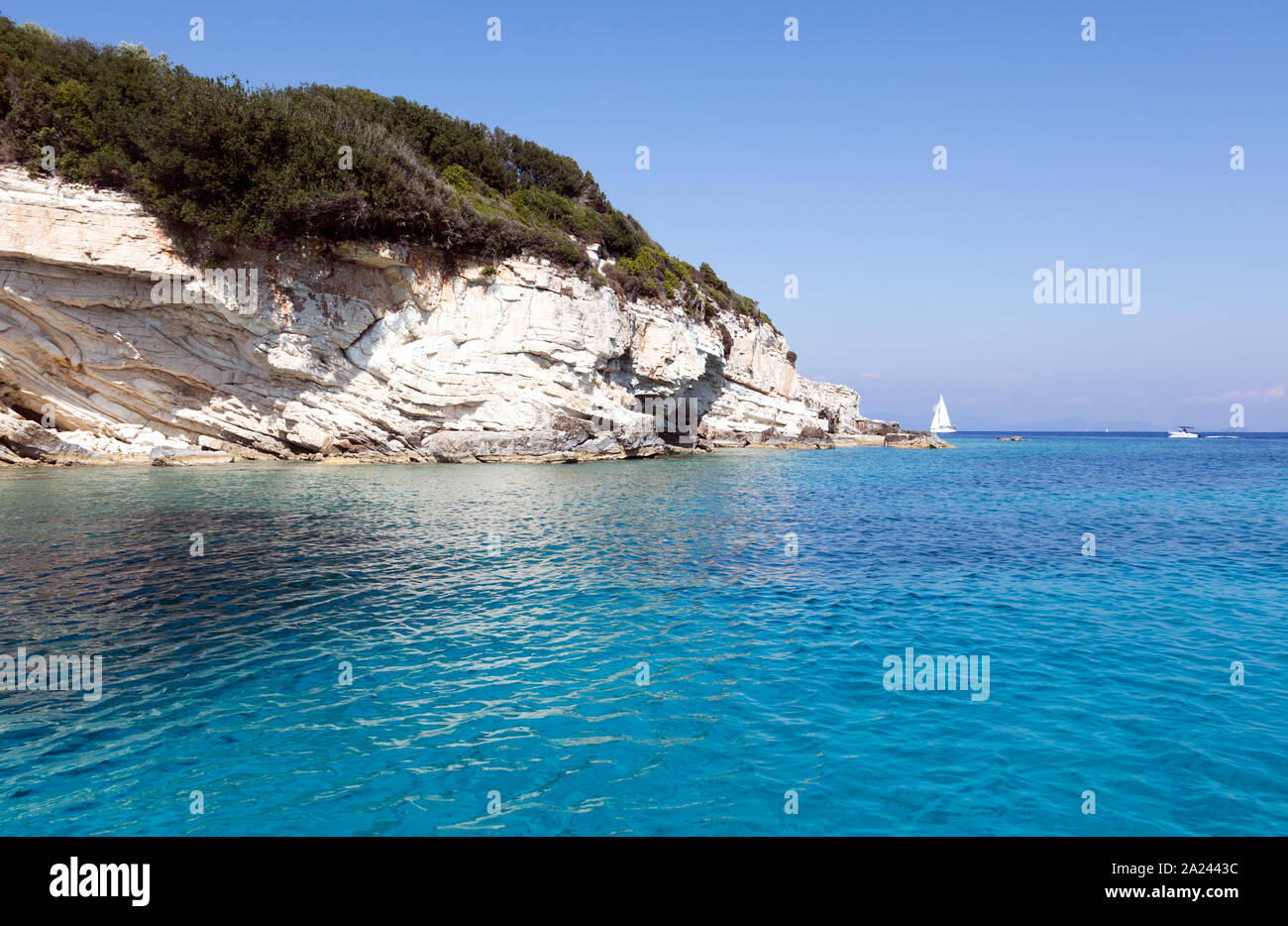 Dans la Mer Ionienne Grèce Îles Grecques Anti Paxos Banque D'Images