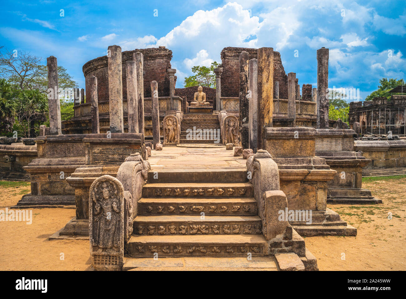 Quadrilatère sacré à la ville ancienne de Polonnaruwa, Sri Lanka Banque D'Images