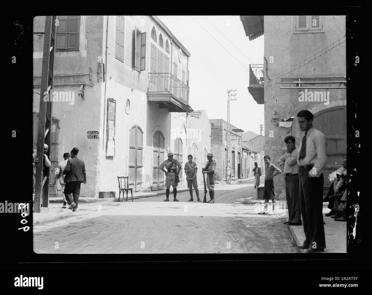 Les perturbations de la Palestine au cours de l'été 1936. Jaffa. No man's land entre Jaffa et Tel Aviv (zone neutre) Banque D'Images