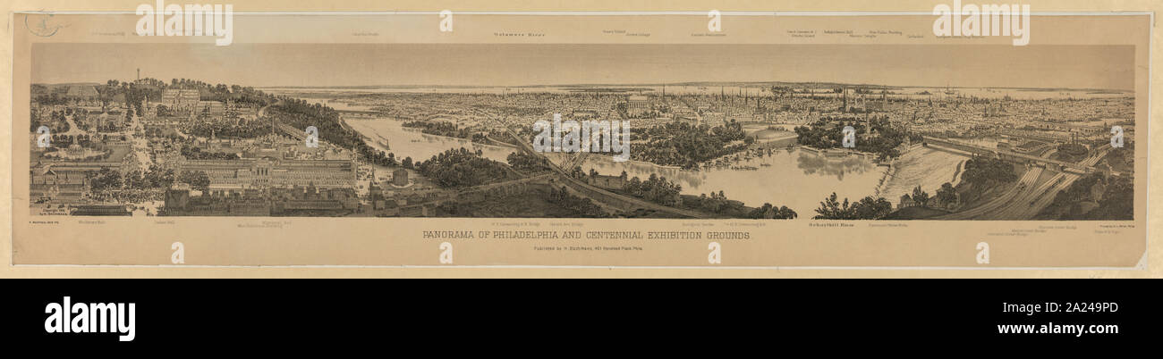 Panorama de Philadelphie et des expositions du centenaire Banque D'Images