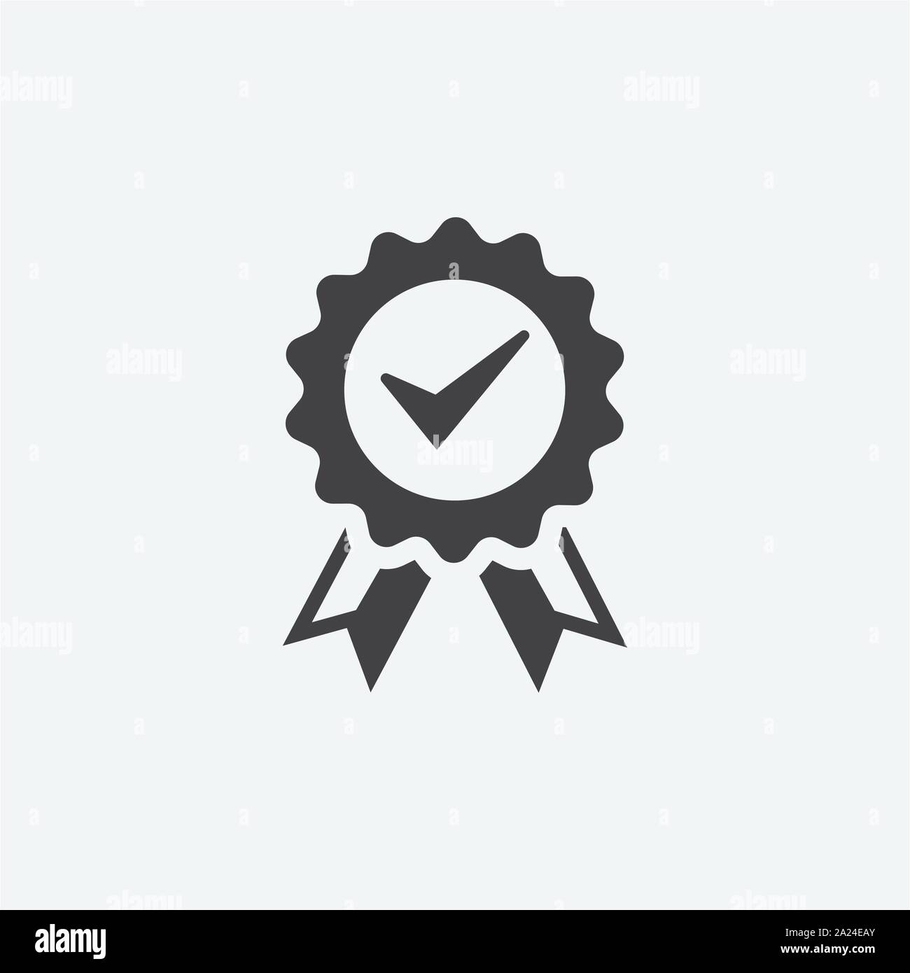 Icône médaille approuvé ou certifié. Le symbole du prix. Icône médaille approuvé ou certifié de forme plate. Symbole Prix isolé sur fond gris Illustration de Vecteur