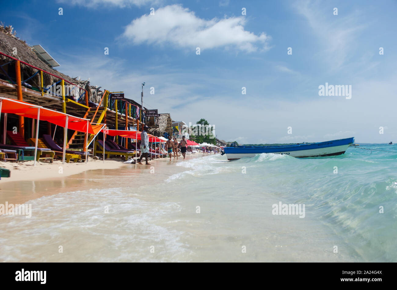 Scène typique de Playa Blanca dans l'île de Baru Banque D'Images