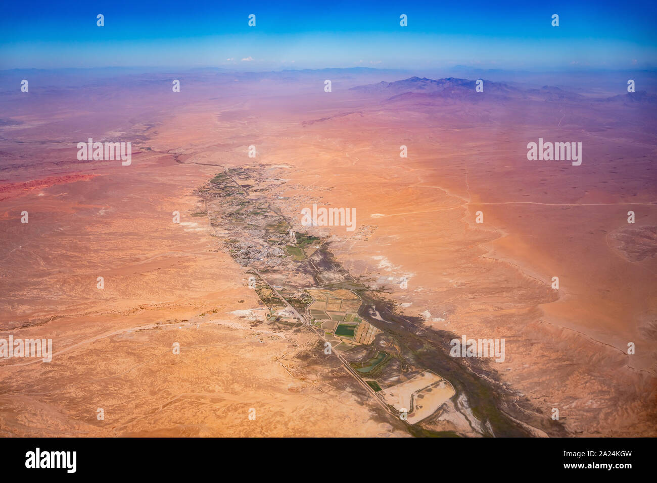 Vue aérienne de la Moapa Valley au Nevada Banque D'Images