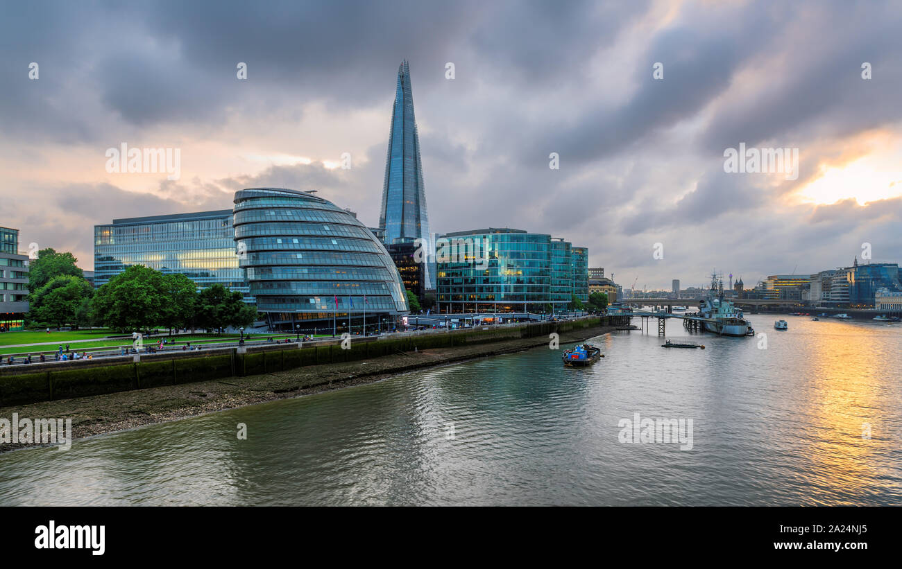 Londres Ville et rivière Thames Banque D'Images