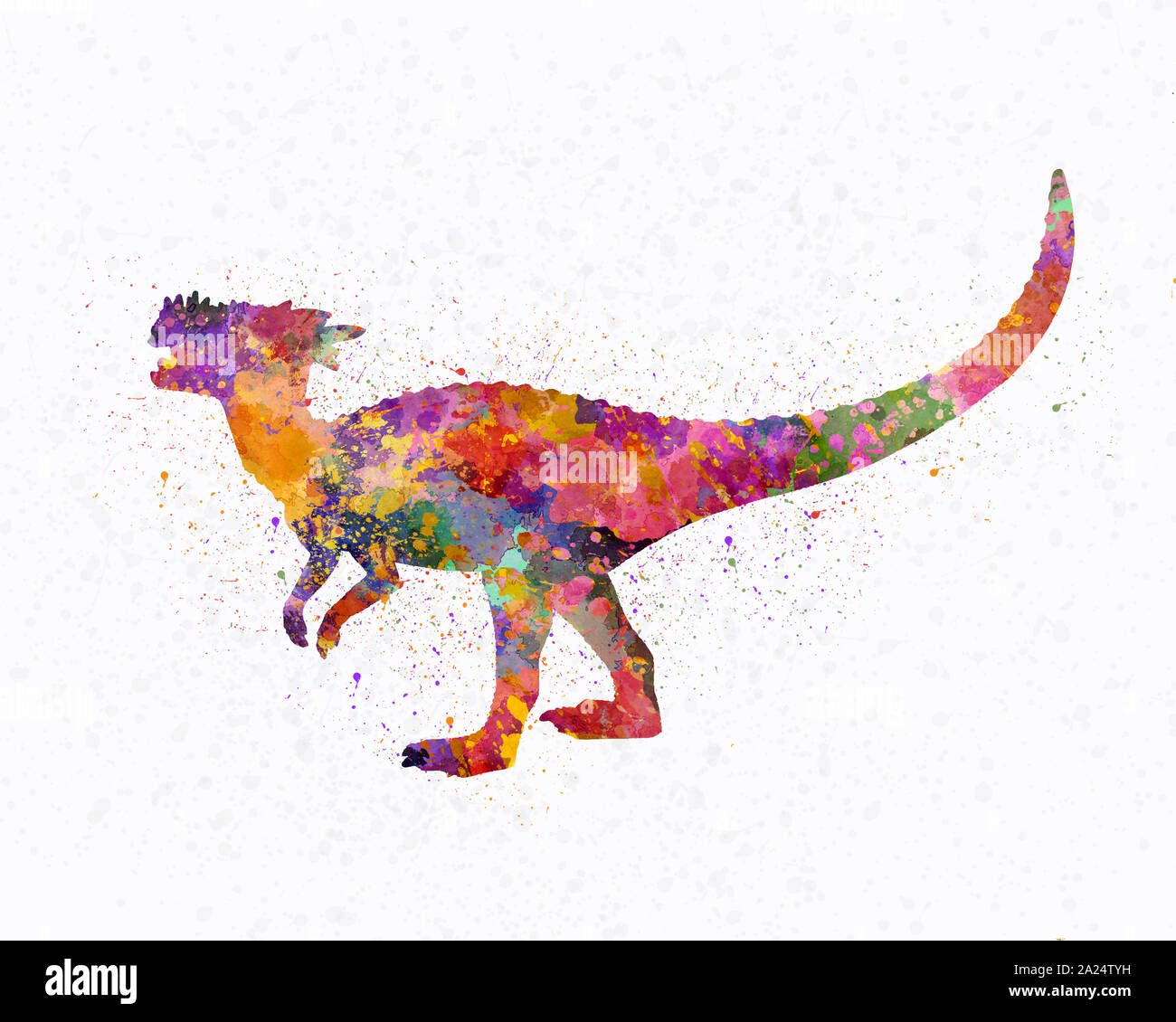 Dinosaure Dracorex en aquarelle Banque D'Images