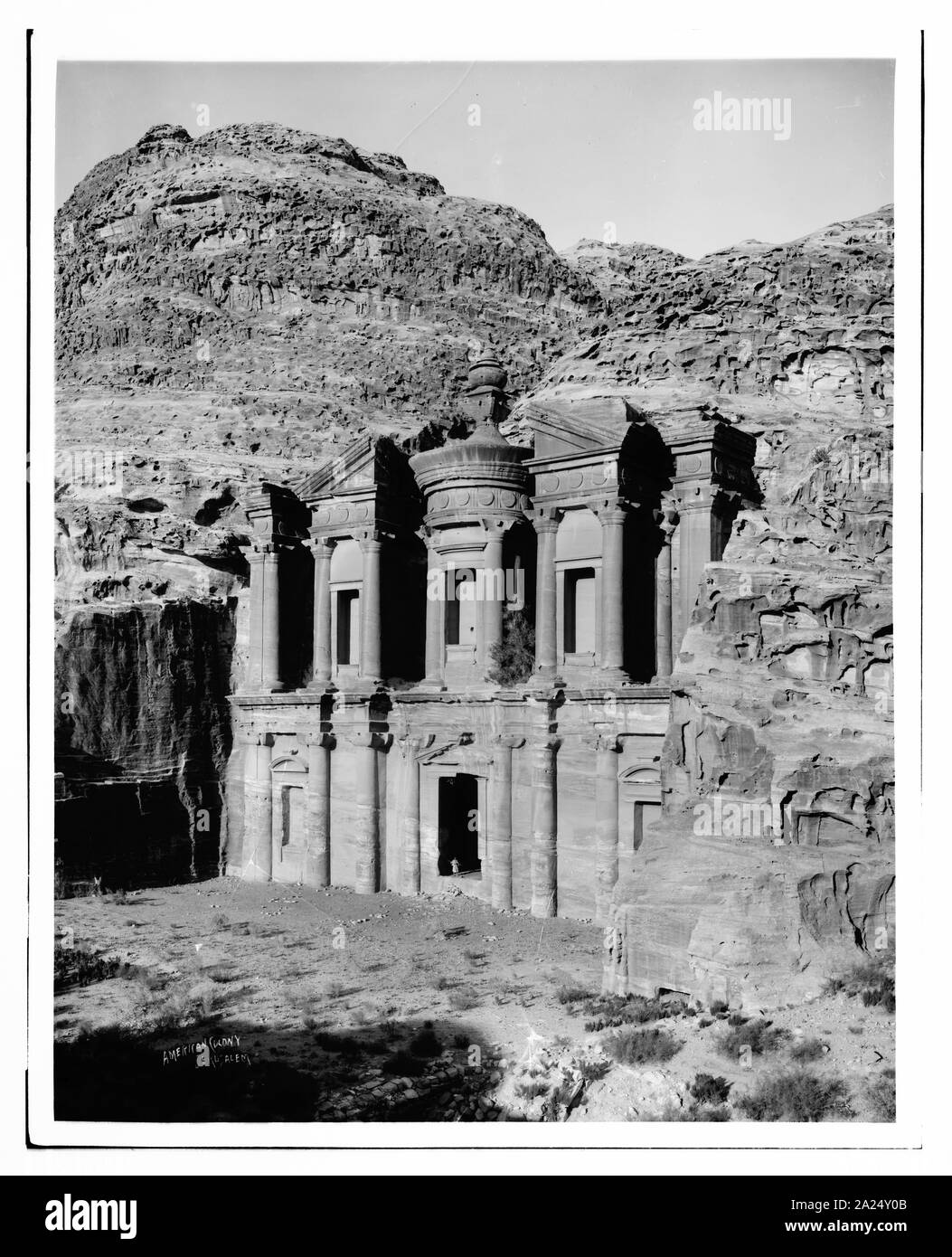 Petra. Depuis le sud-ouest Ed-Deir Banque D'Images