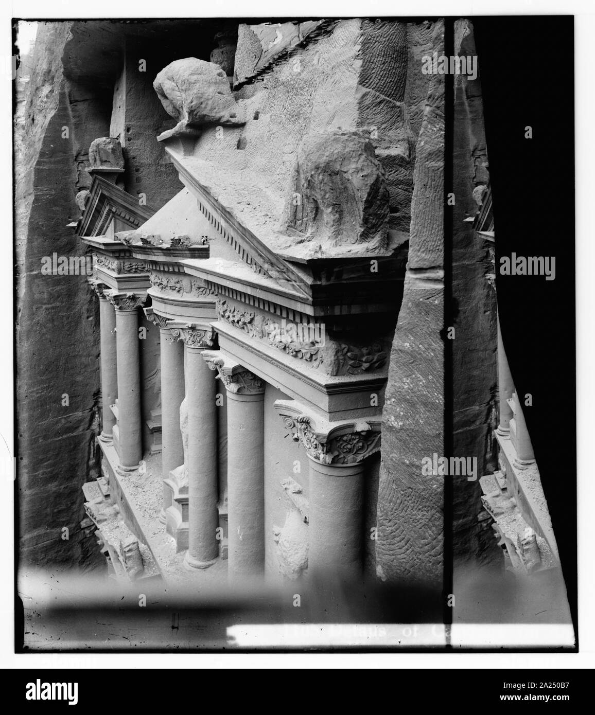 Petra en Transjordanie. Détails de sculptures sur el-Khazne Banque D'Images