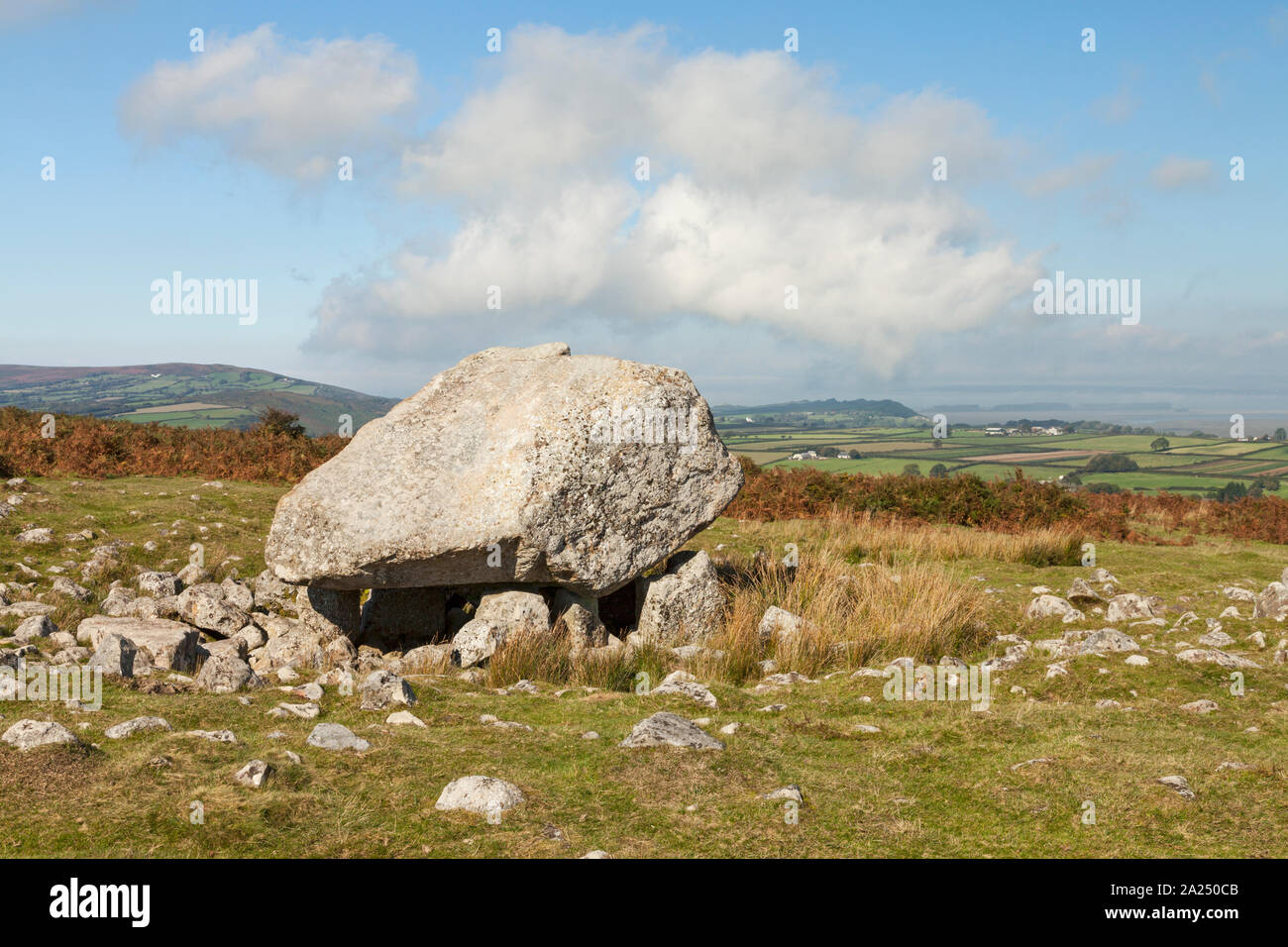 Arthur's Stone (chambre funéraire néolithique - 2500 avant J.-C.), Cefn Bryn, Péninsule de Gower, Swansea, Pays de Galles, Royaume-Uni Banque D'Images
