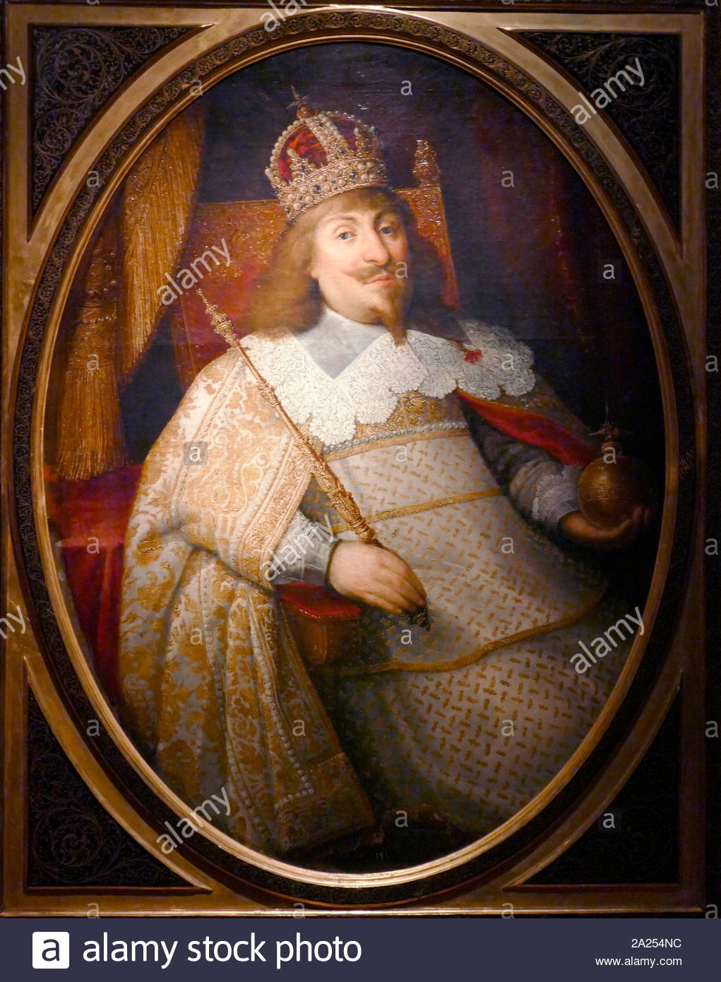 Wladyslaw IV de la Pologne, à Coronation robes. Roi de Pologne de 1632. Portrait par Millwitz Bartholomaus, ca. 1640 Banque D'Images