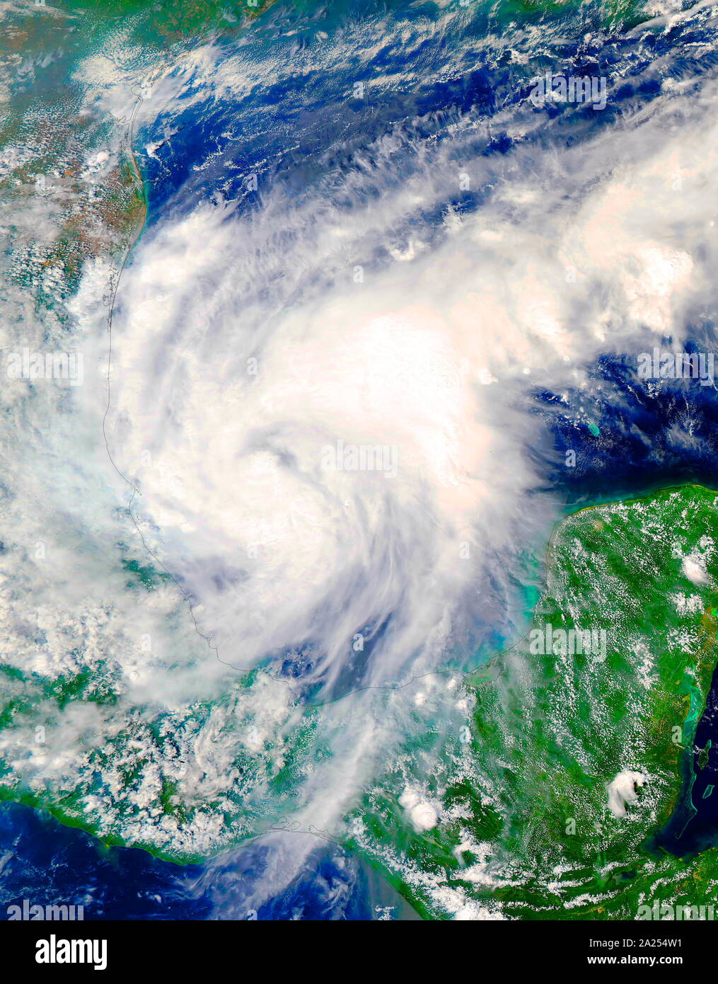 Le satellite Terra de la NASA, capturent une image en lumière visible, de l'Ouragan Katia, dans le sud-ouest du golfe du Mexique. Septembre 2017 Banque D'Images