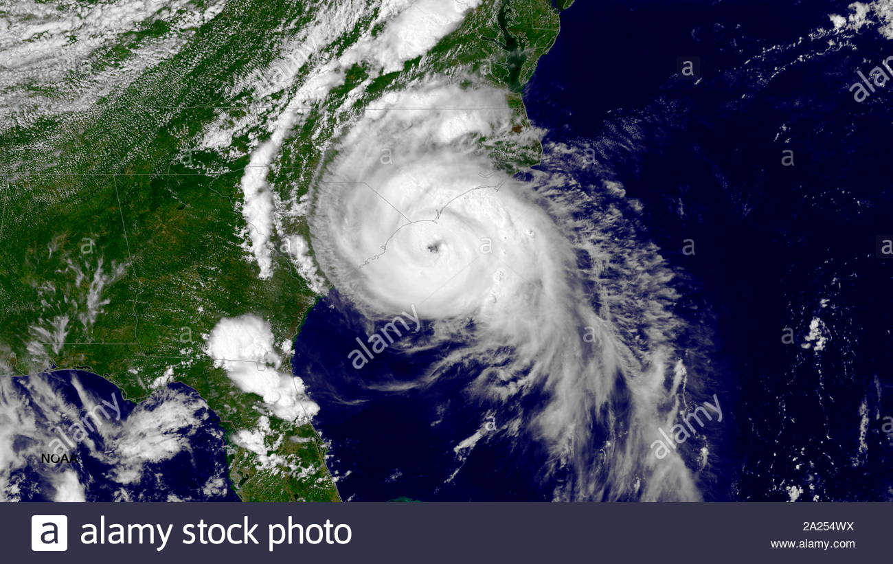 Image satellite NOAA de l'Ouragan Arthur, le 3 juillet 2014 Banque D'Images