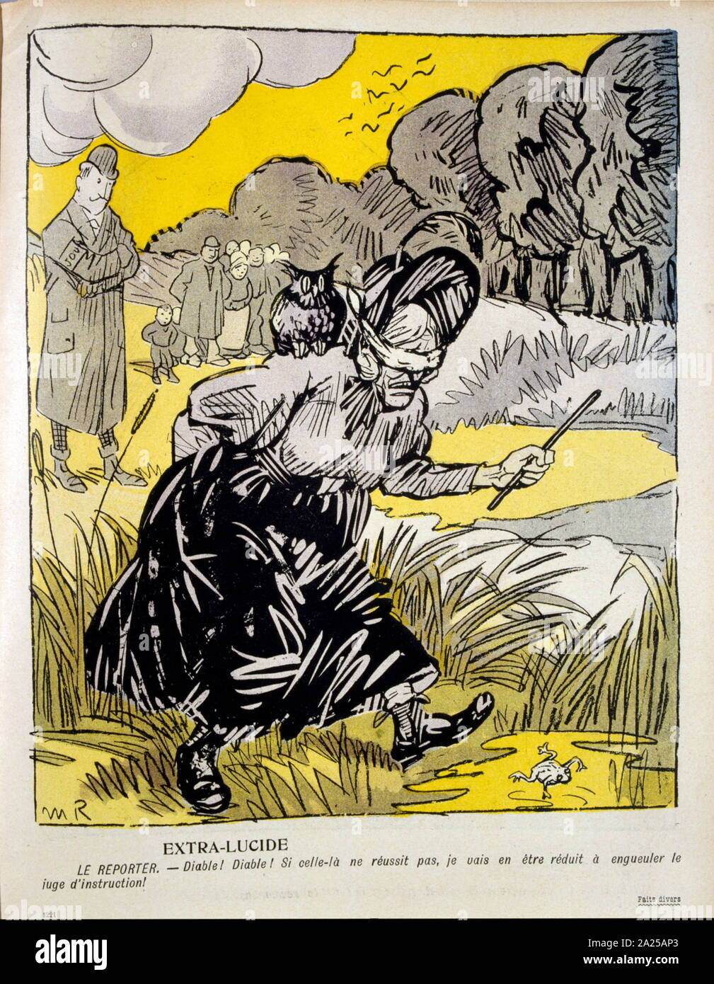 Caricature de Jules Maurice Radiguet (1866 -1941) aussi connu sous le pseudonyme de Rad, illustrateur, caricaturiste et auteur de bande dessinée français. Banque D'Images