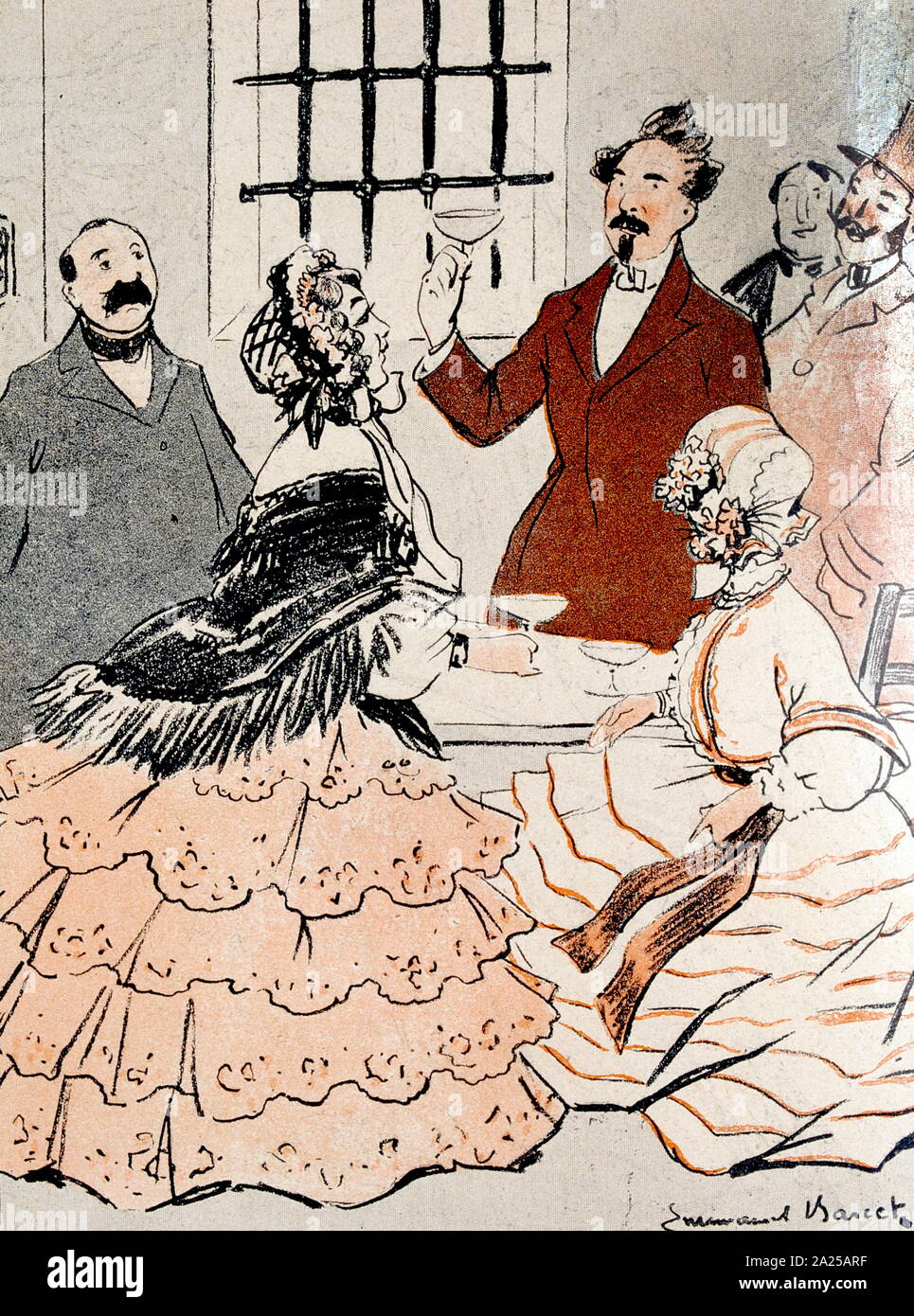 Caricature d'Emanuel Bancet, illustrant le défi lancé à la liberté en France, 1906 Banque D'Images