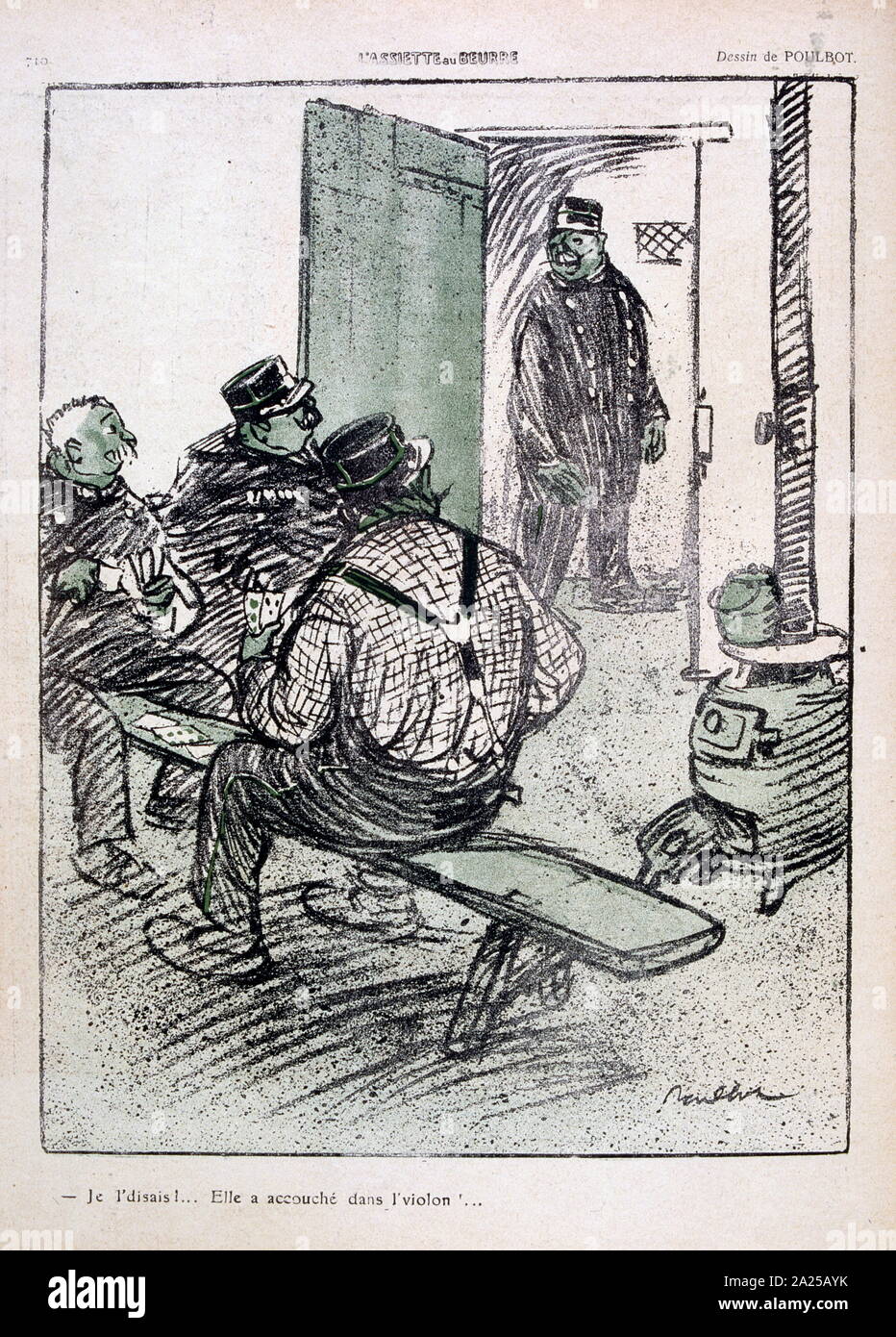 L'illustration (1909), représentant un groupe de gendarmes de cartes à jouer Banque D'Images