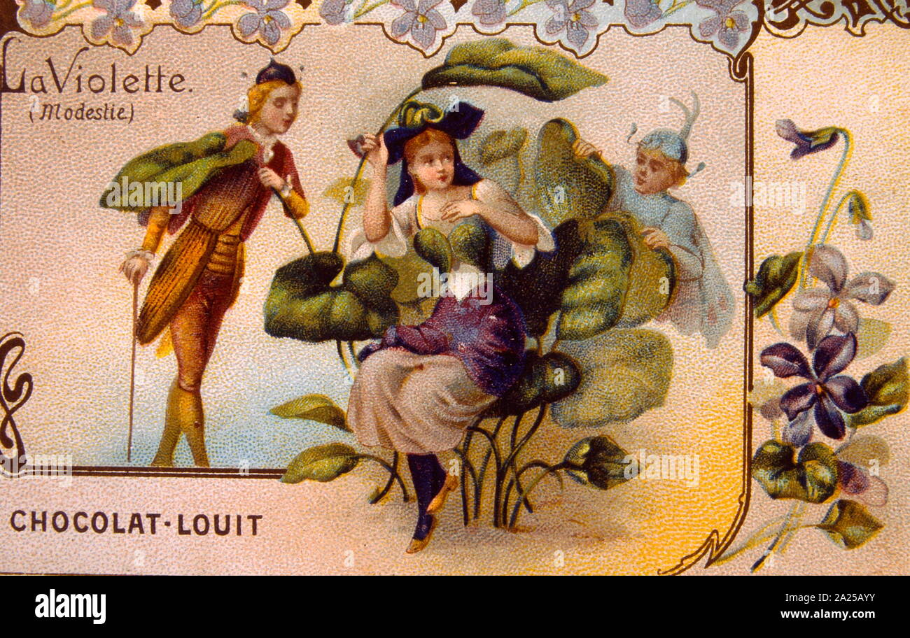 Chromolithographie annonce pour chocolat-Louit, Français, 1900 Banque D'Images