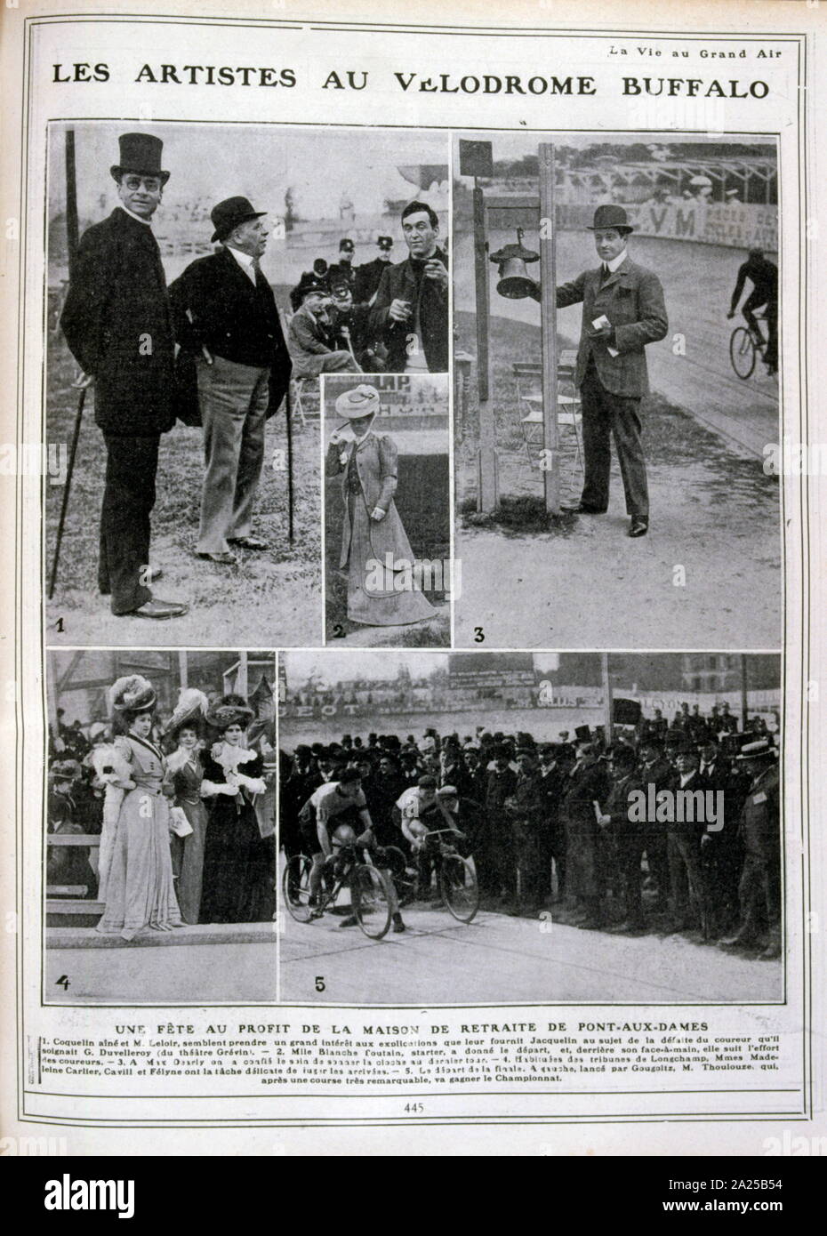 Début de course à bicyclette au vélodrome Buffalo et Stade Buffalo, pistes cyclables à Paris. 1905 Banque D'Images