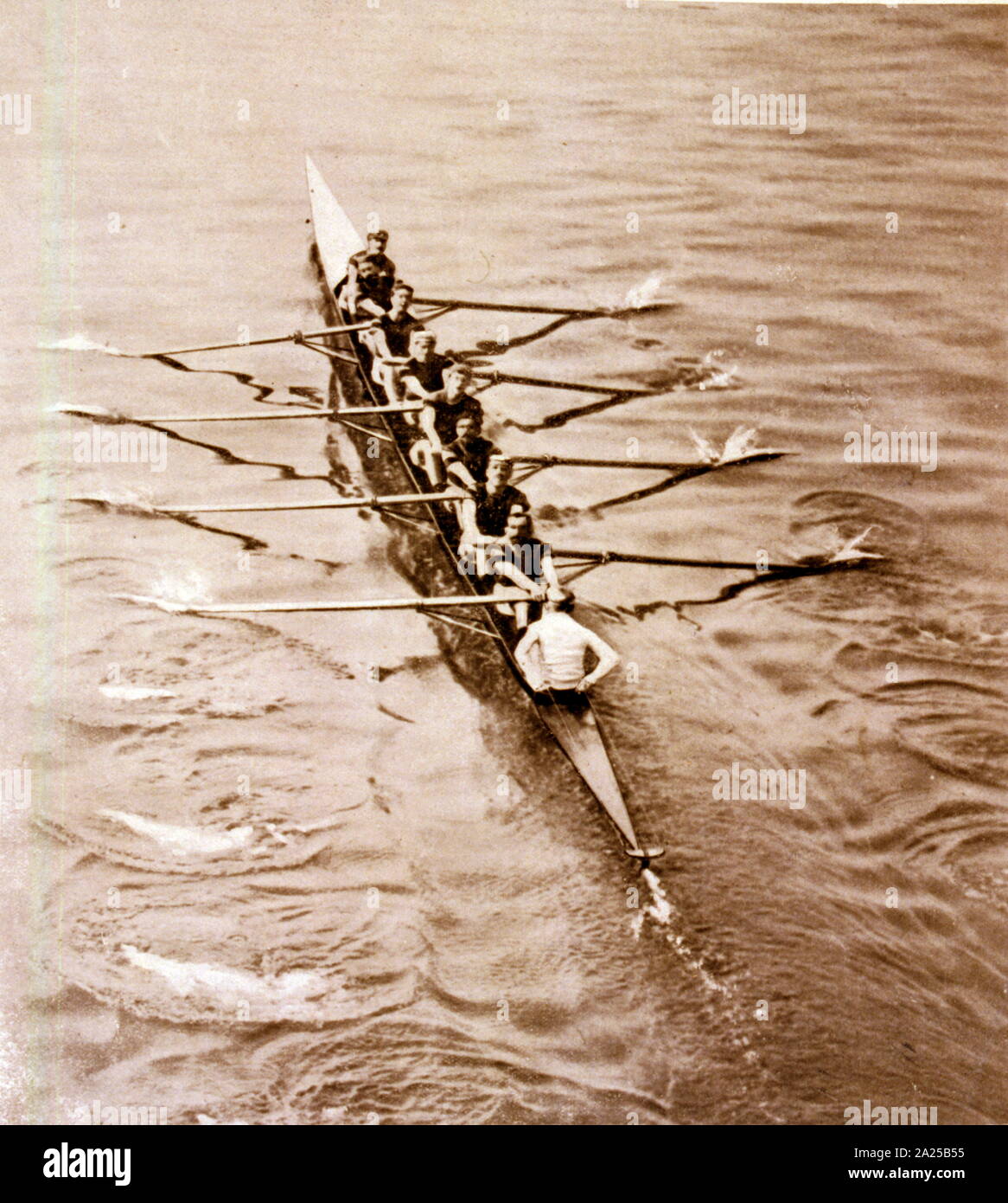 Scène d'aviron de Paris 1905 Banque D'Images