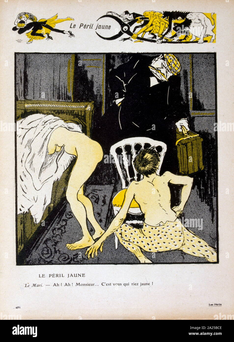 Illustration d'un Français, revue satirique montrant le thème de l'adultère Banque D'Images